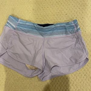 RARE lululemon lilac speed up shorts